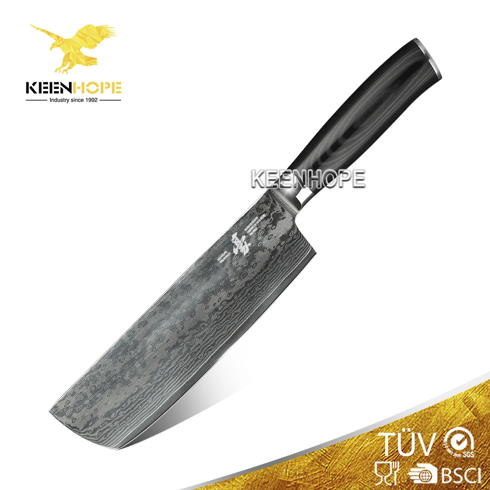 

Professional 7 inch Nakiri Knife Japanese Nakiri Knife 67 Layers Damascus Steel VG10 10Cr15CoMoV Core G10 handle HEROISM