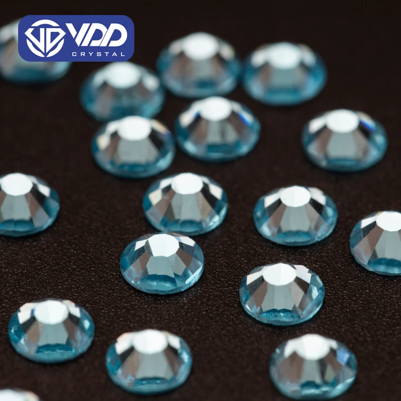 VDD 027 Aquamarine SS3-SS30 Glass Rhinestones Crystal Non Hotfix Flatback Strass Stones Decorations Accessories