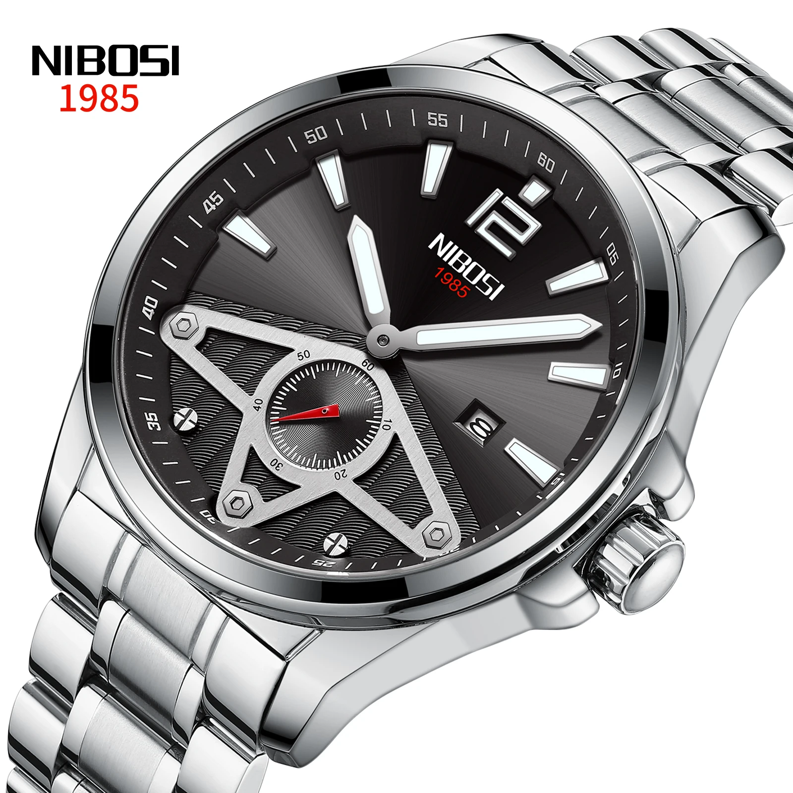 

NIBOSI 2511 Sport Watches Men Waterproof Luxury Brand Watch 2021 Fashion Full Steel Analog Quartz Wristwatch Relogio Masculino