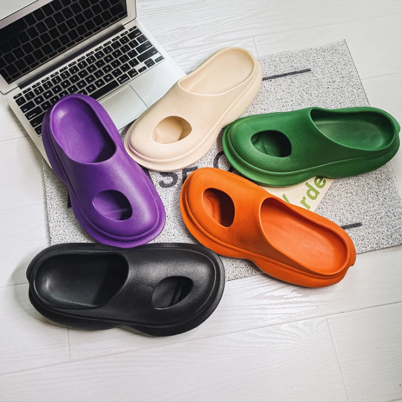 

New Design Most Fashion Men Rubber Sole Slide Sandals Anti-slip Custom Air Cushion Outsole Men's Slippers