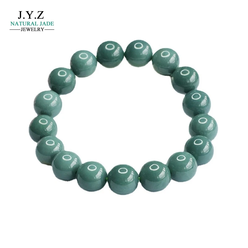 

Natural Emerald Bracelet Old Blue Water Round Beads Jade Bracelet Factory Wholesale Live Delivery FC3020806