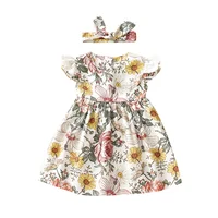 

new style girls casual dresses for kids girls summer party dresses floral print princess dresses