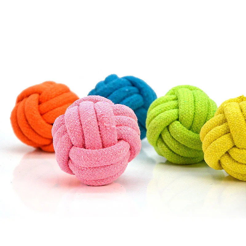 

Wholesale in stock Pet Toys Woven ball clean teeth to bite rope dog toys