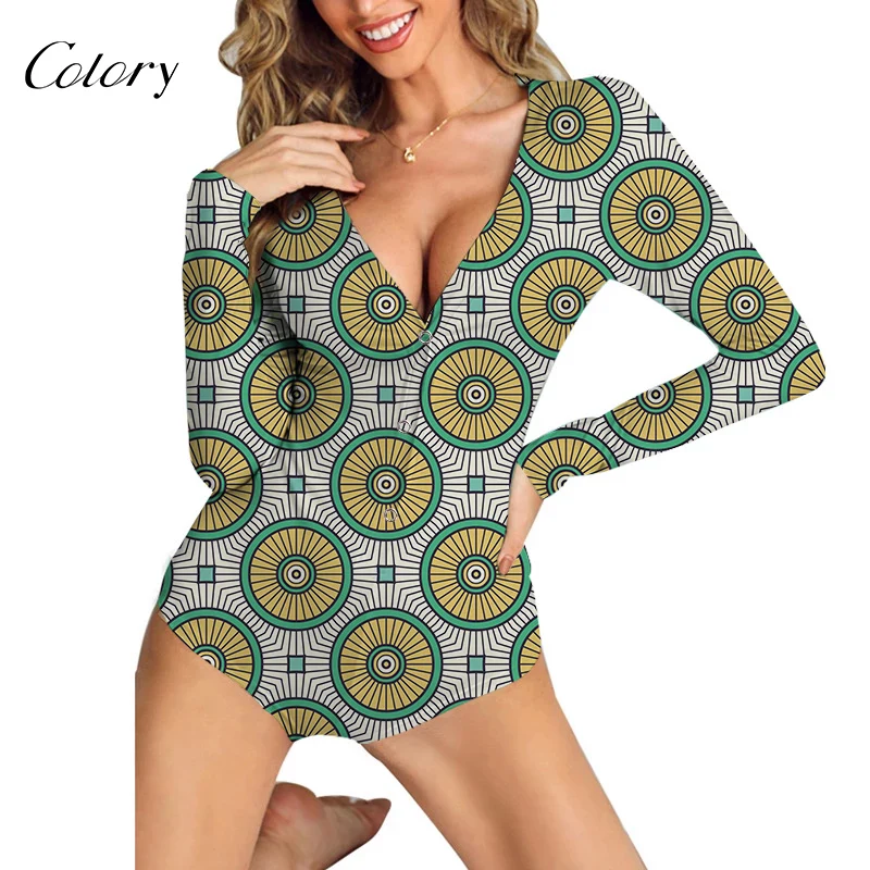 

Colory Halter Women Sexy Bodysuits Pajamas Plus Size Jumpsuit, Picture shows