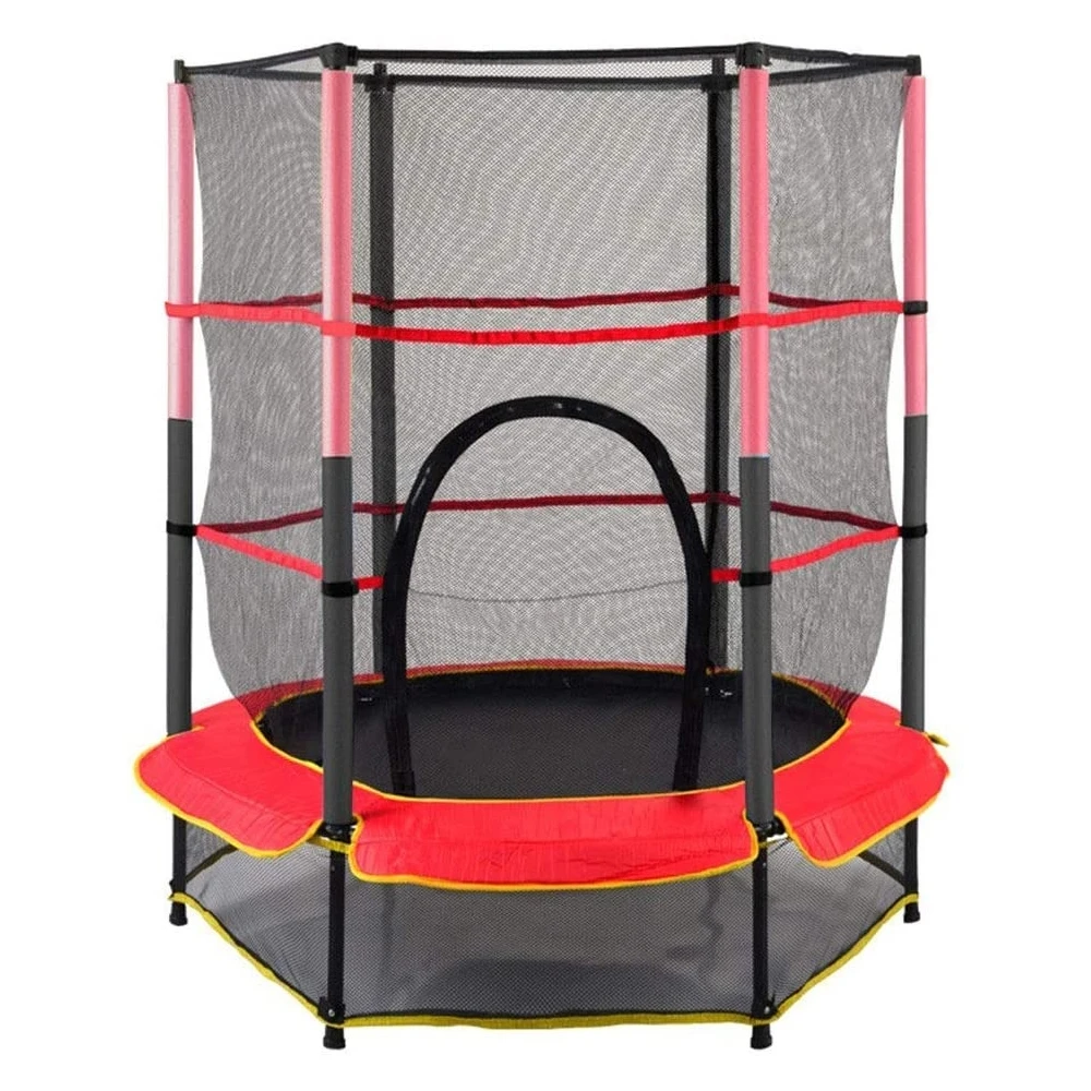 

Cheap Price 55 Inch Mini Trampolines Kids Jumping Beds Indoor Trampoline With Safety Net, Customized color