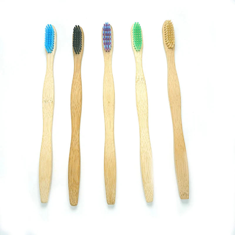 

OEM 100% natural biodegradable bamboo toothbrush soft/medium/hard bristle bamboo handle, Customized color