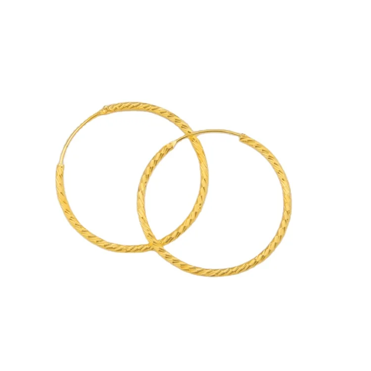 

European And American Personality Exaggerated Female Twisted Flower Hoop Earrings Brass Gold-Plated Earrings Girls Wholesale