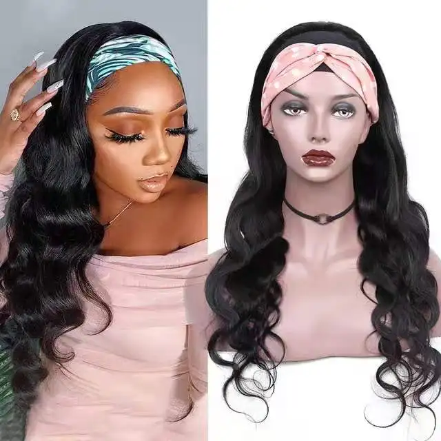 

Body Wave Headband Wig Human Hair Wigs For Black Women Brazilian Full Machine Made Natural Color Wigs 130% Density Aircabin