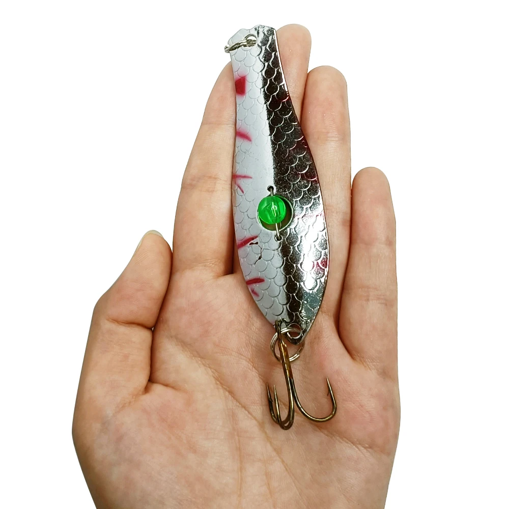 

Newbility Saltwater Metal Lead Jigging 9cm 18g Northern pike Spoon Fishing Lure, Silver spinner lures