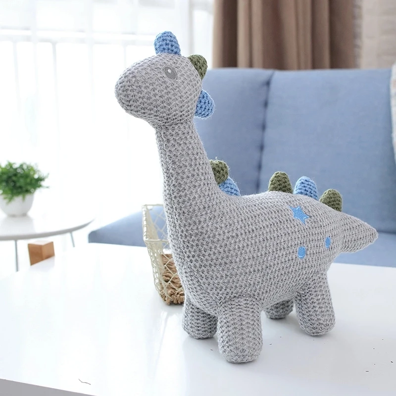 baby sleep toy knitted stuffed animals plush knitted bunny elephant dinosaur unicorn bear toy for toddlers
