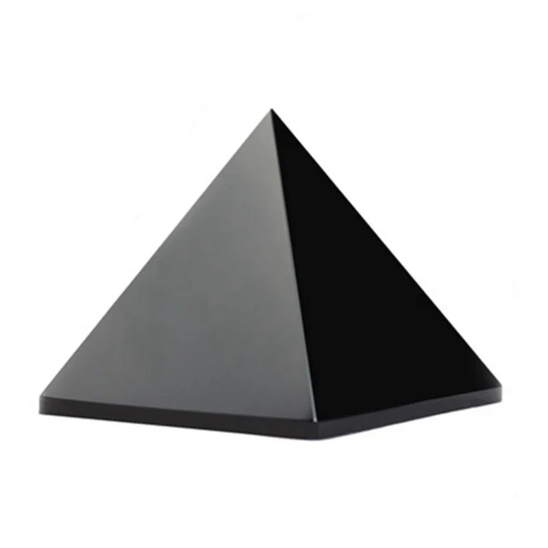 

Wholesale Natural Stone Obsidian Pyramid Ornament Home Desk Obsidian Pyramid Ornament Decoration 3/4/5mm Loose Gemstone