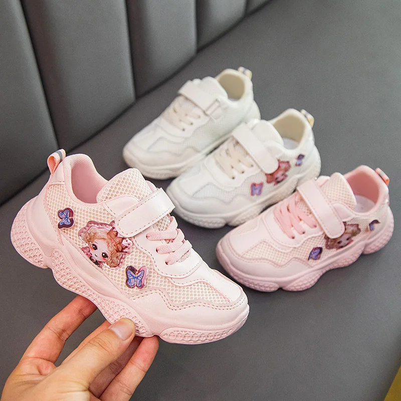 

Girls Cartoon Mesh Sneakers Spring Summer Autumn Students Internet Celebrity Korean Style Breathable Clunky Sneaker Girls' Sin