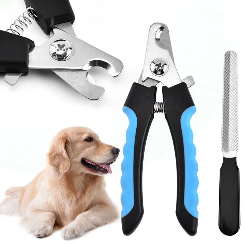 

New Arrival Stainless Steel Cat Dog Claw Care Grooming Supplies Pet Grooming Nail Scissor Clippers Set With File, Multiple colour