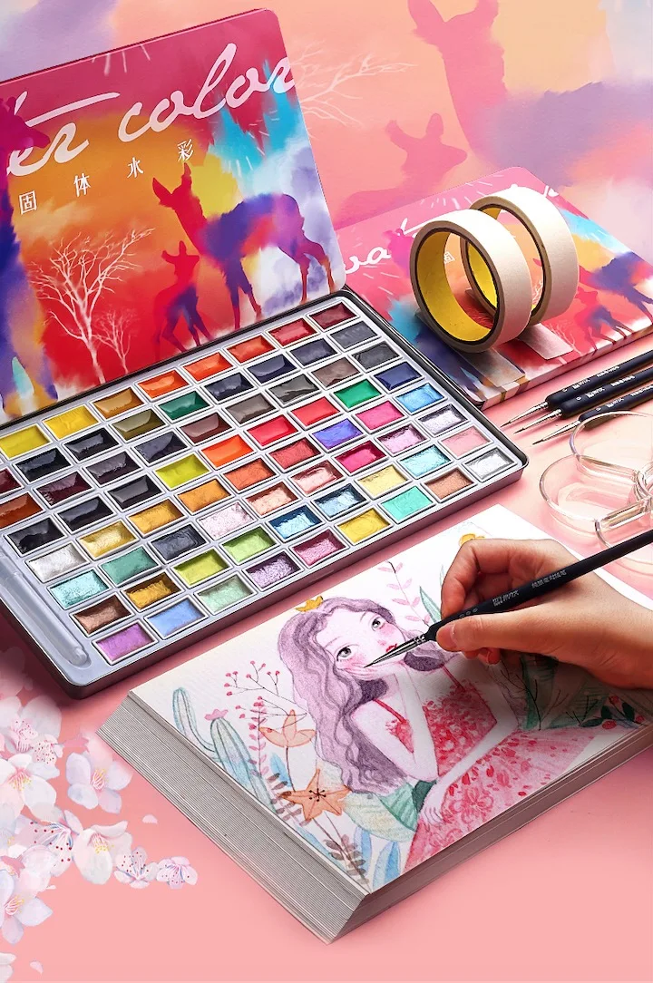 Art Supplies Watercolor Paint Set Best Selling Watercolor Pan Set Water Color Paints Bright Color 72 Colors >3 Years Old Tin Box - Buy Watercolor Paint Set,Paint,Art Supplies Product On Alibaba.com