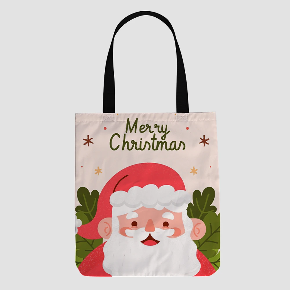 

2021 custom canvas hand shopping bags shoulder Christmas style clutch ladies handbags fashion trends for women men tote bag