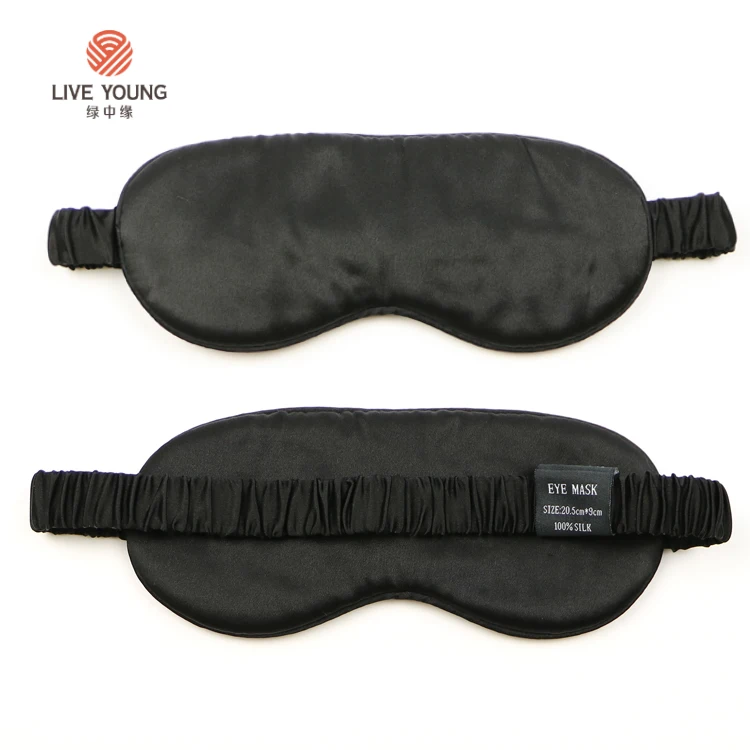 

wholesale 100 organic mulberry silk sleep filled eye mask adjustable, Customized color