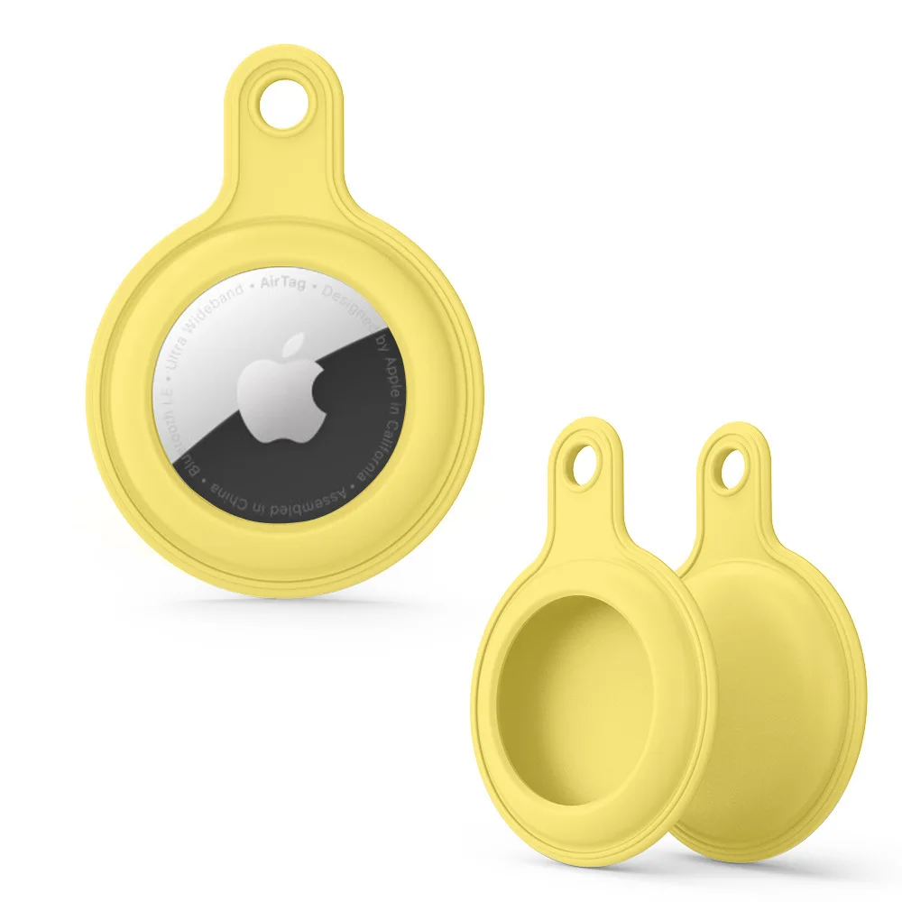 

Custom Protected Air Tag Cover Keychain Silicone Airtag Case For Apple Airtags Case, Black,light brown