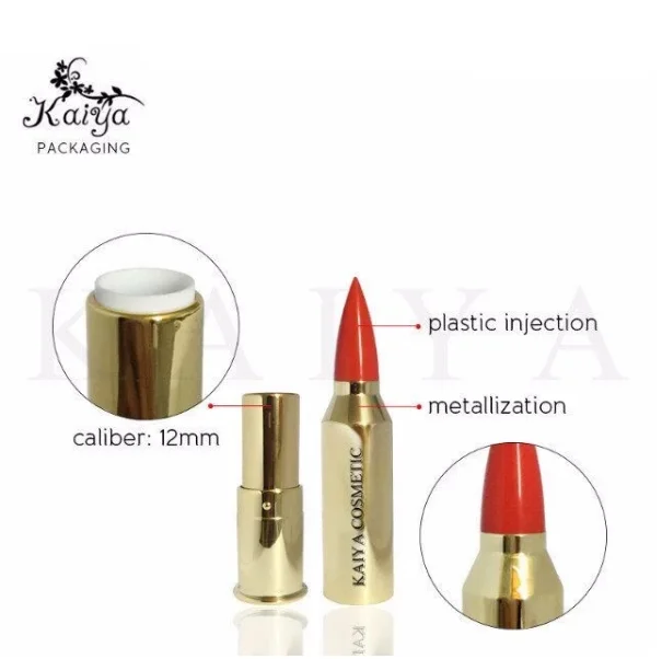 wholesale metallic lipstick cosmetic in bullet shape lipstick case –
