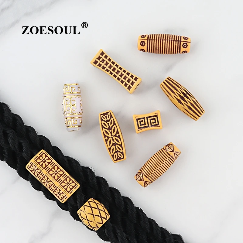 

ZOESOUL DIY African Large Hole Wooden Dreadlock Accessories Hair Jewelry Beads