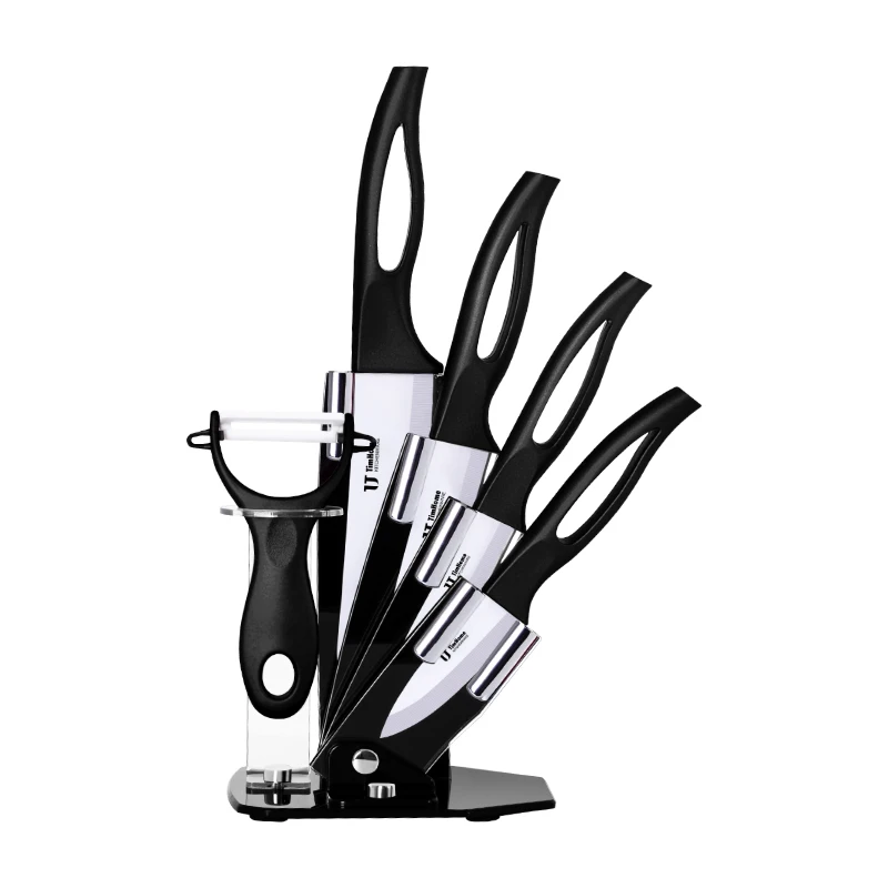 
Timhome 6pcs ceramic knife set with Acrylic Block holder High quality handle for fruit vegetables meat 