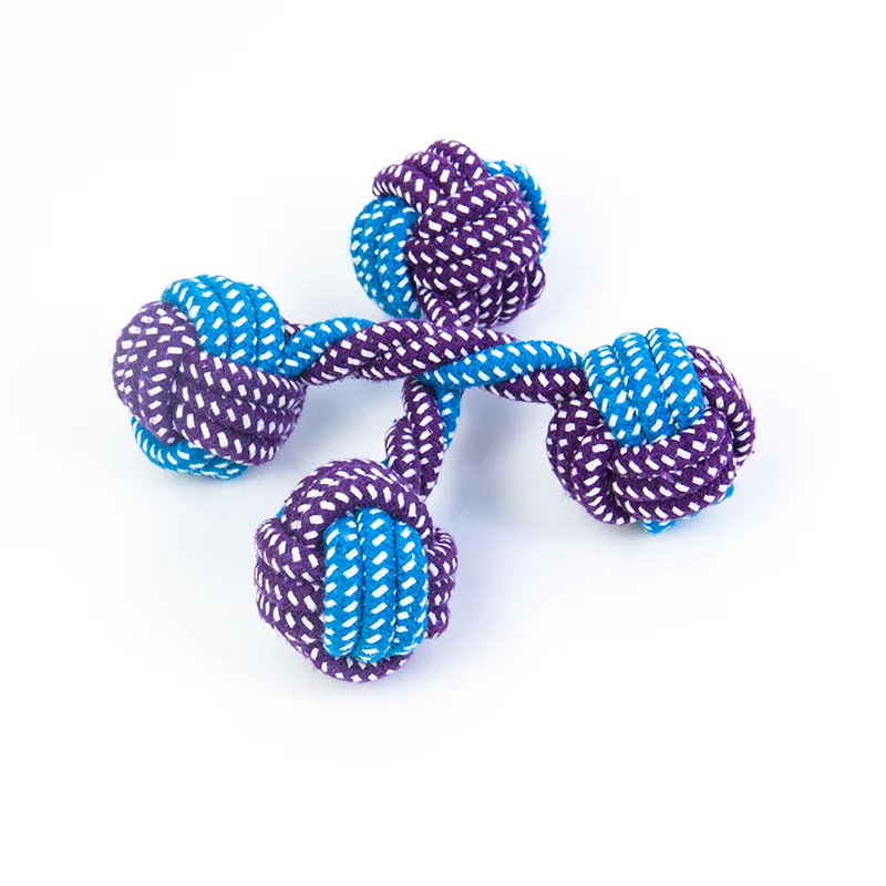 

Wholesale Aggressive Chewers Teething Toy Cotton Rope Dog Toys Training Cotton Rope Dumb Bell Toy, As picture