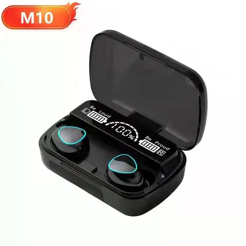 

M10 9D Tws 5.1 Waterproof Touch Control Wireless Earphones Stereo Bass Led Digital Display Headphone Ear buds