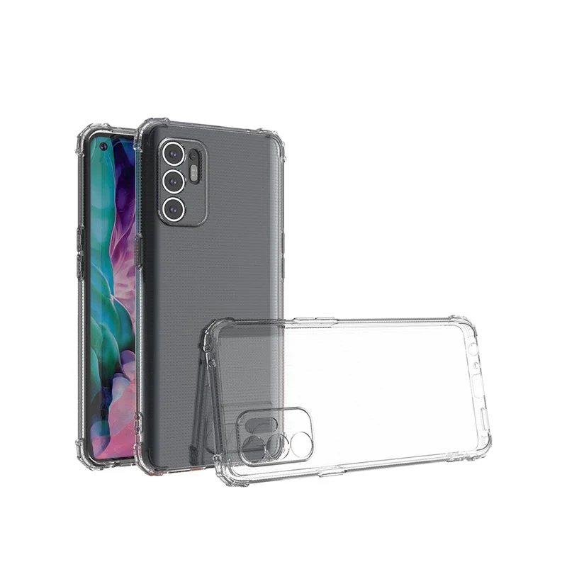 

Shockproof Transparent Silicone Soft Phone Case For OPPO A7 Reno 2 4 5 Pro 5Z Reno6 A92S A93 A15 Back Cover Shell, Clear