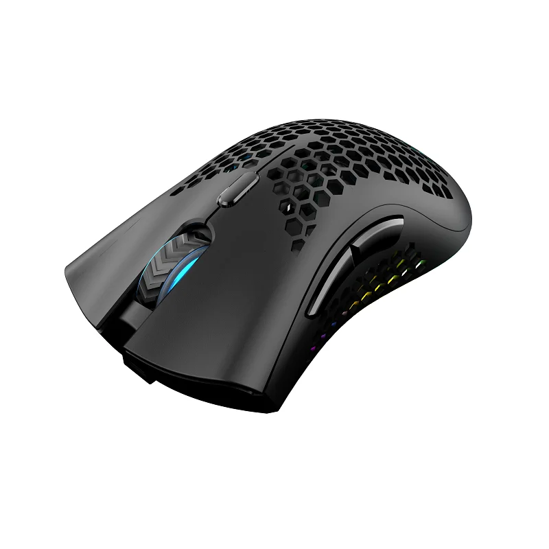 

BM600 hot sell Honeycomb hollow hole light comfortable luminous RGB charging wireless game mouse for game office, Black white pink green