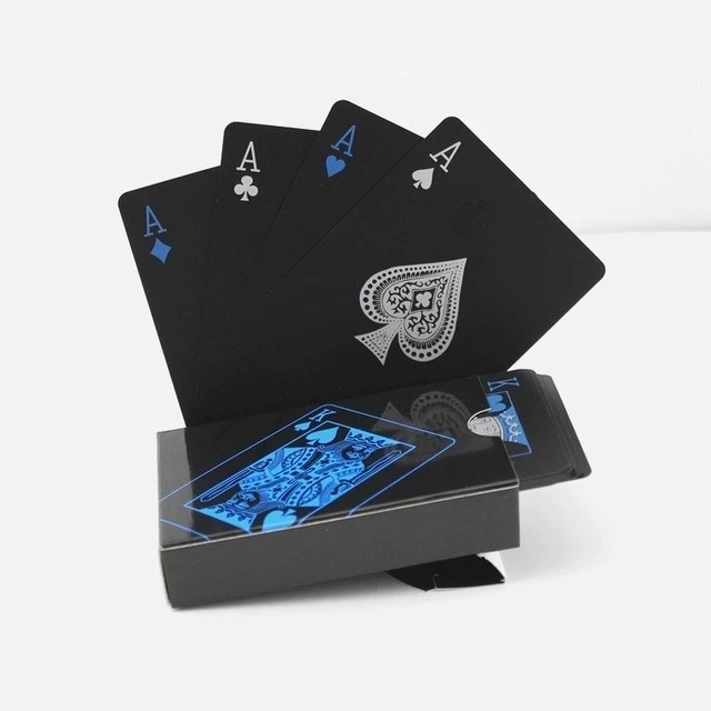 

Plastic Waterproof PVC Poker Black blue Playing Cards KTV Party gift Deck Durable Pokers