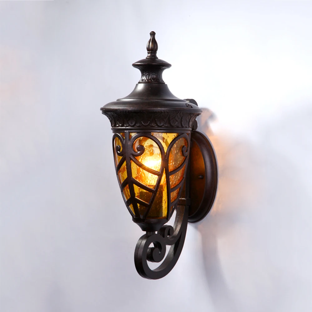 European style antique solar wall lights outdoor waterproof wall lantern villa garden exterior lamp wall mounted indoor lights