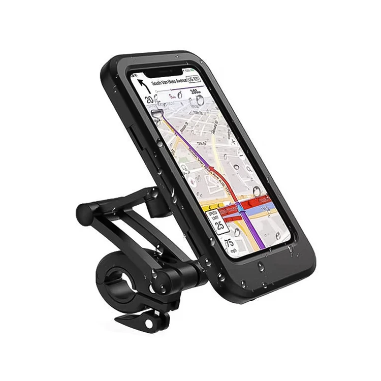 

Bike Phone Mount Motorcycle Phone Mount with Touch Screen Height Adjustable for Handlebar Clamp Waterproof Bicycle Phone Holder