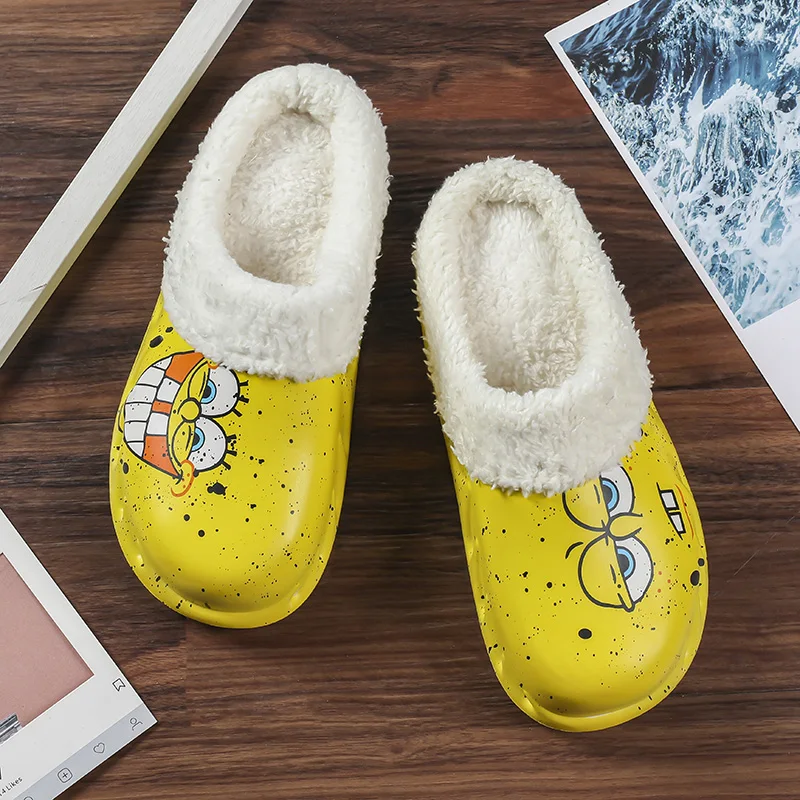 

Eva Waterproof Slides Fashion Flat Cute Fluffy Fur flush home winter slipper