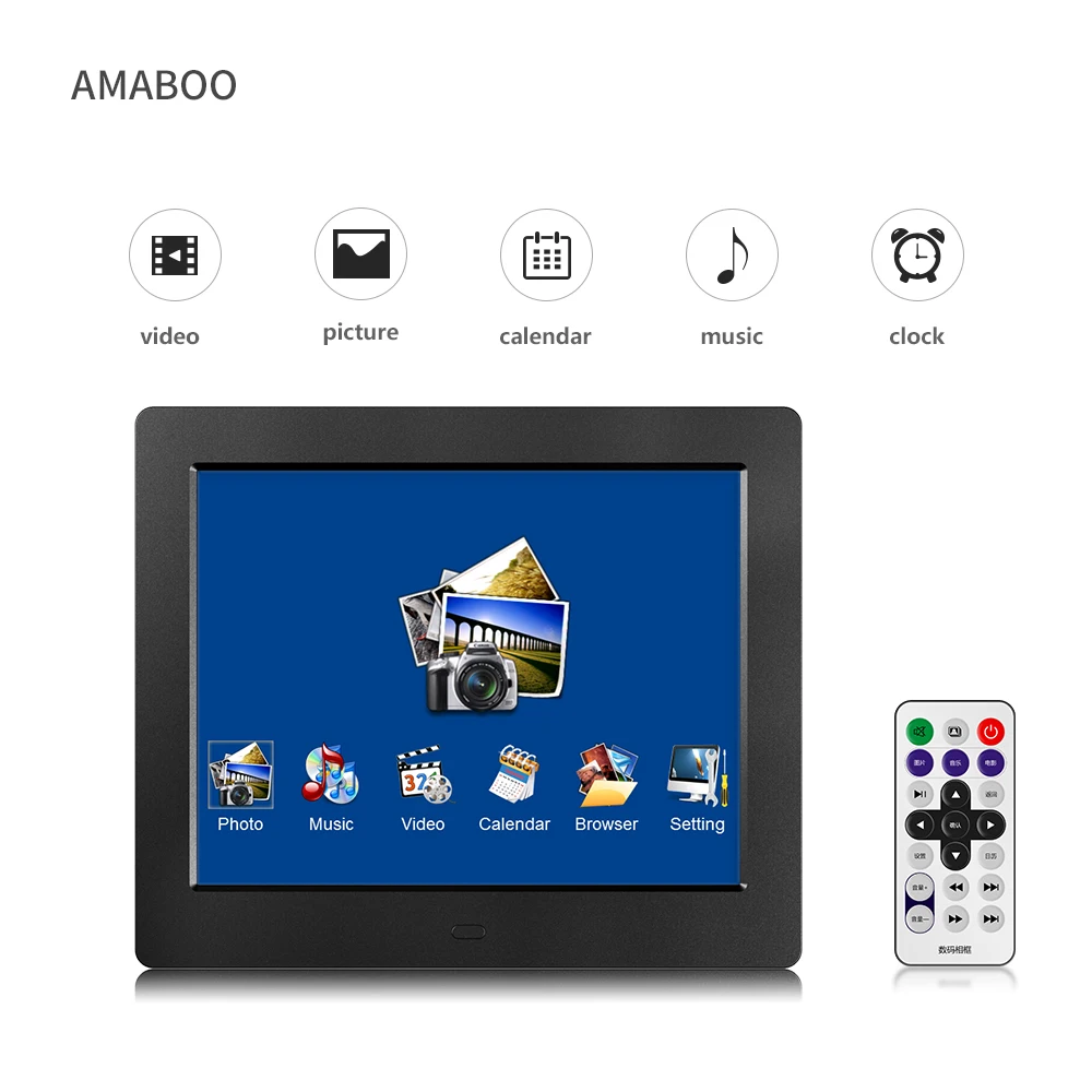 

Factory wholesale 8 inch thin electronic album frameless digital photo frame, Black white