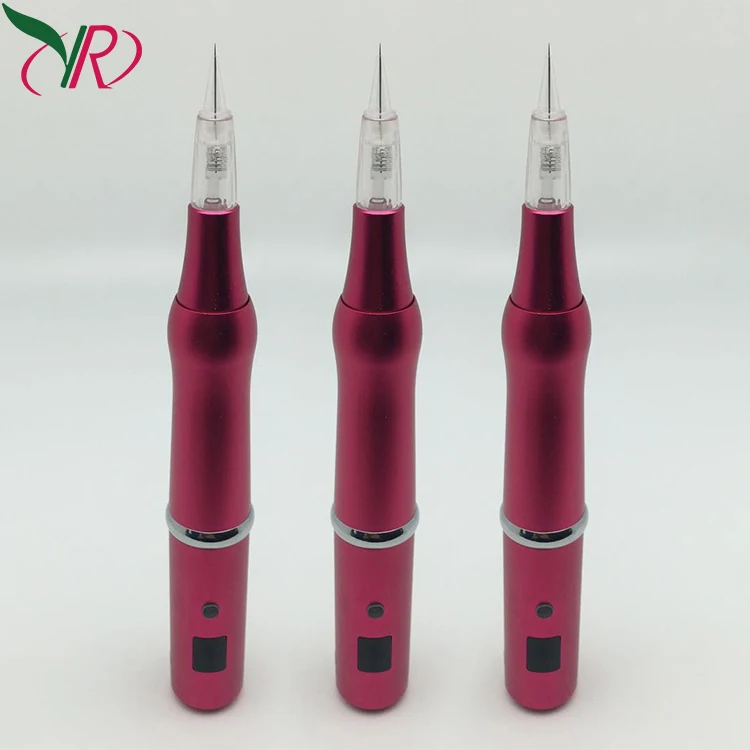

Hot Sale Pmu Battery Tattoo Machine Eyebrow Wireless Pen Professional Rotary Tattoo Semi Permanent Make up Machine, Red
