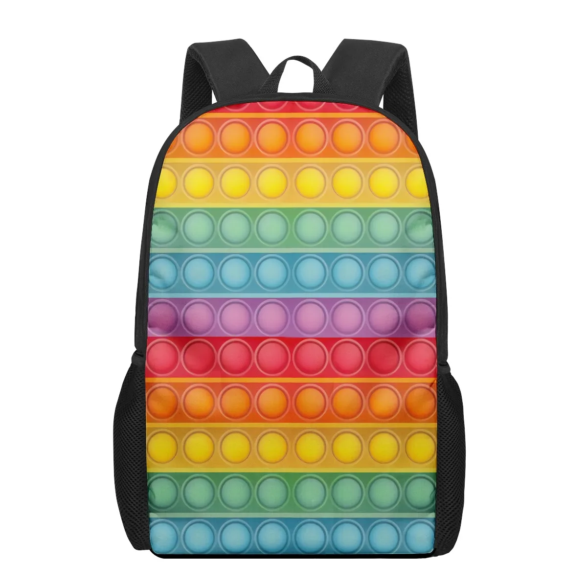 

Good Quality Plastic School bags Adjustable Shoulder Strap Backpack Kids Colorful Pop It Fidget Toys Print Schoolbag