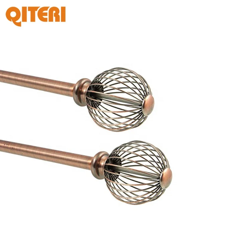 

QITERI-Hot selling metal classic design window curtain rod home accessory sets 1 shaped, Nickel/bronze