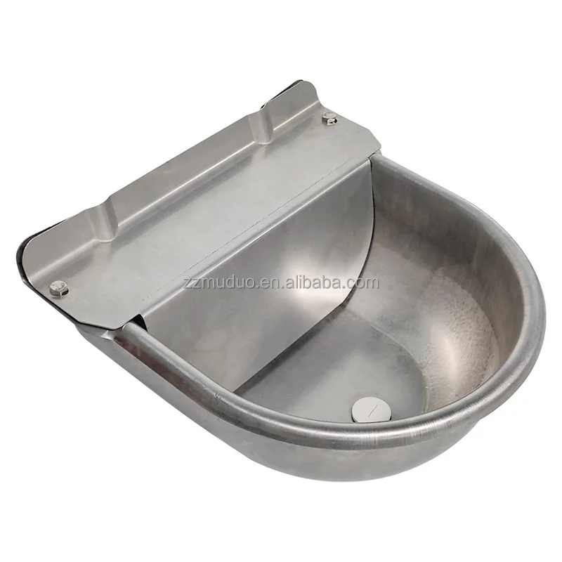 Stainless Steel Dog Bows Automatic Dog Waterer Fountain Bowl with Float Valve and Drainage Hole