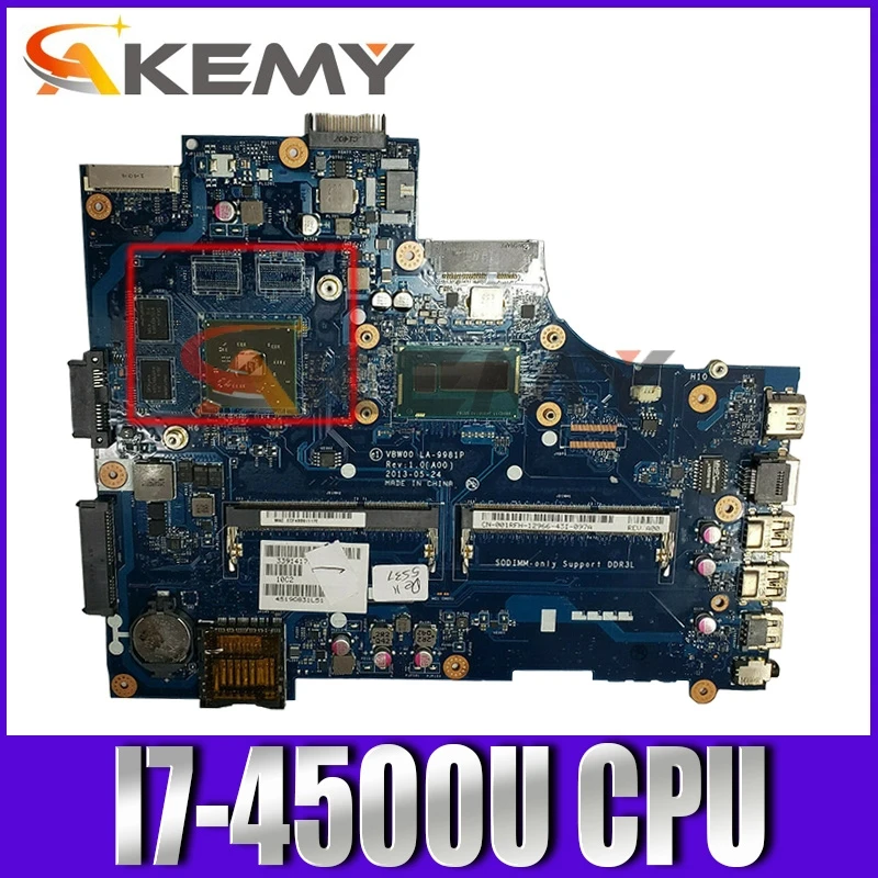 

Original laptop Motherboard For 5537 3537 I7-4500U Mainboard CN-001RFH 001RFH LA-9981P SR16Z 216-0841027 DDR3