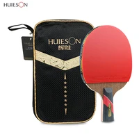 

HUIESON Custom Print With Logo Professional 6 Stars Paddle Carbon Ping Pong Bat Set Table Tennis Racket