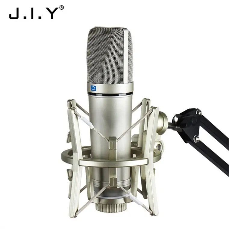 

U87 Online Show Live Video Mic Singing Microphone For Pc Laptop Computer, Champagne