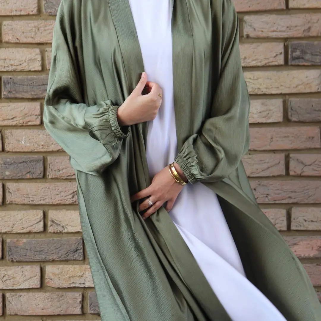 

8 colors plain casual women robe of Dubai front open abaya coats kimono