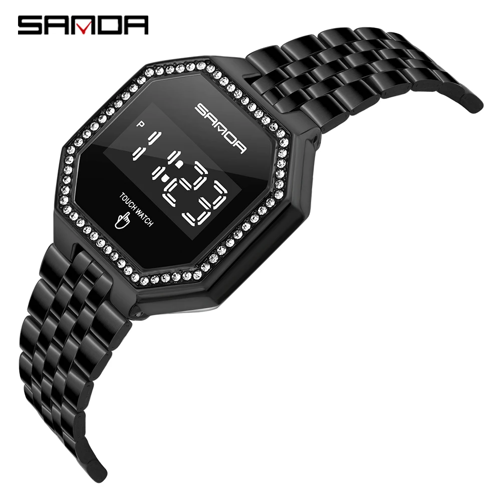 

Sanda 8005 Touch Screen Electronic Man Watch Steel Waterproof LED Functional Sports Digital Watches