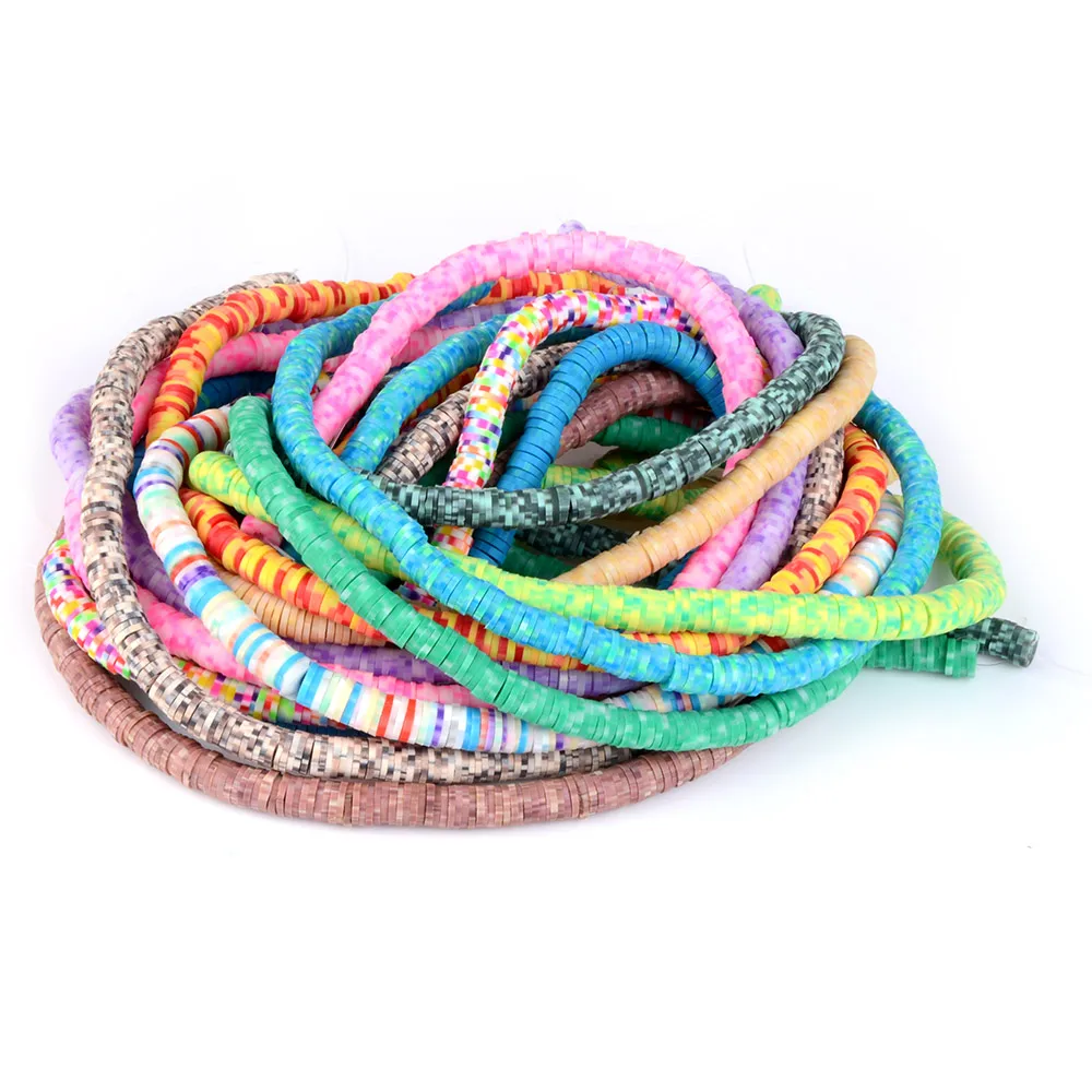 

6mm Mosaic Mixed Color Round Chip Loose Polymer Clay Disc Spacer Beads For DIY Jewelry Necklace Bracelet Making