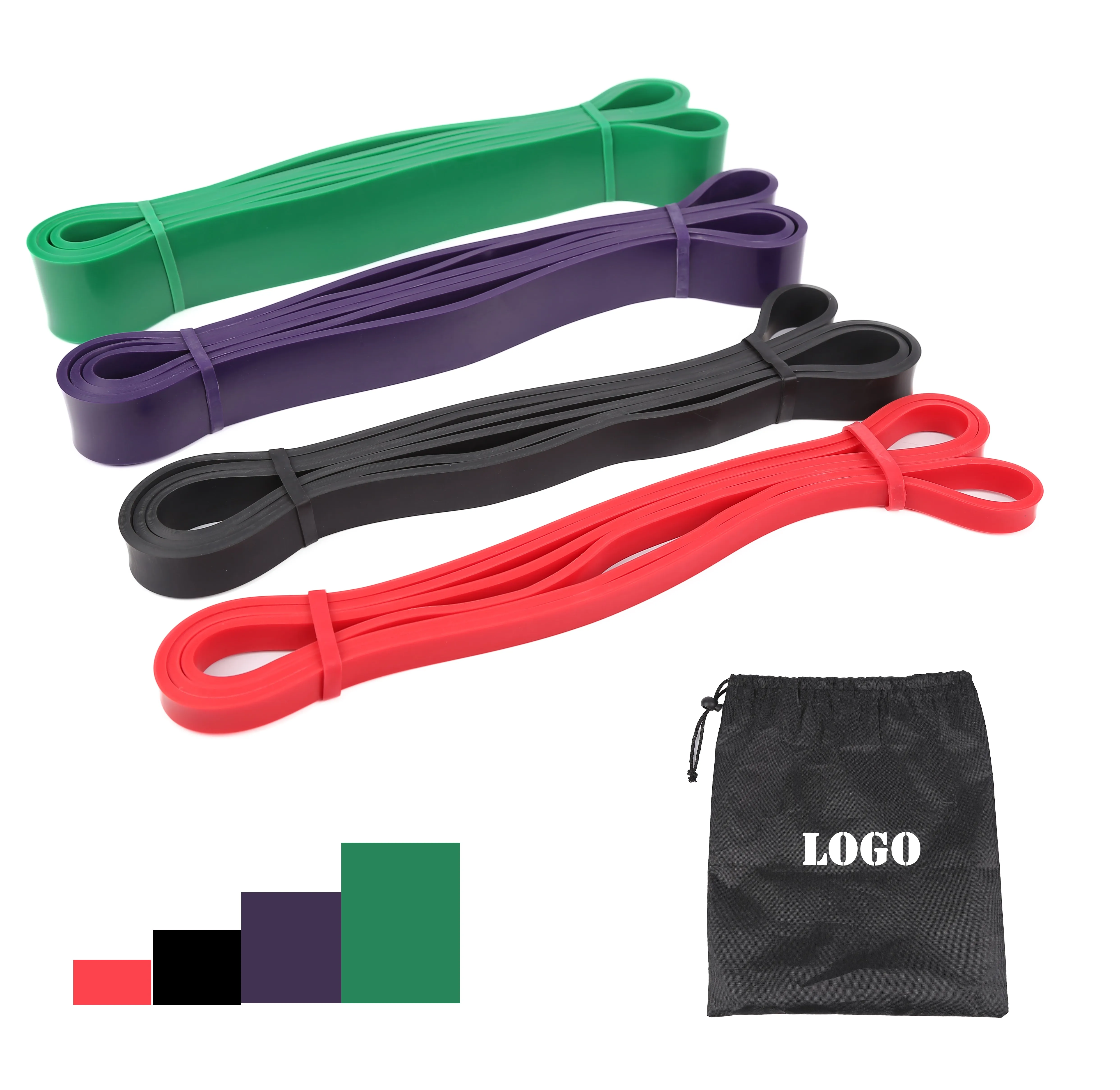 

Custom logo resistance bands 4 piece set /pull up assist resistance band / custom exercise power bands, Customized color