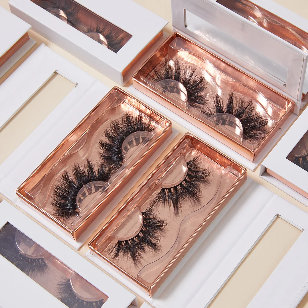 

Factory price designer eyelashes wholesale private label fluffy 25mm mink lashes natural