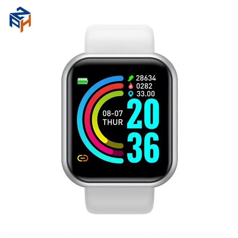

Latest smart watch 2021 blue&tooth smart watch d 20 y68 smart watches for women, Black, white, pink