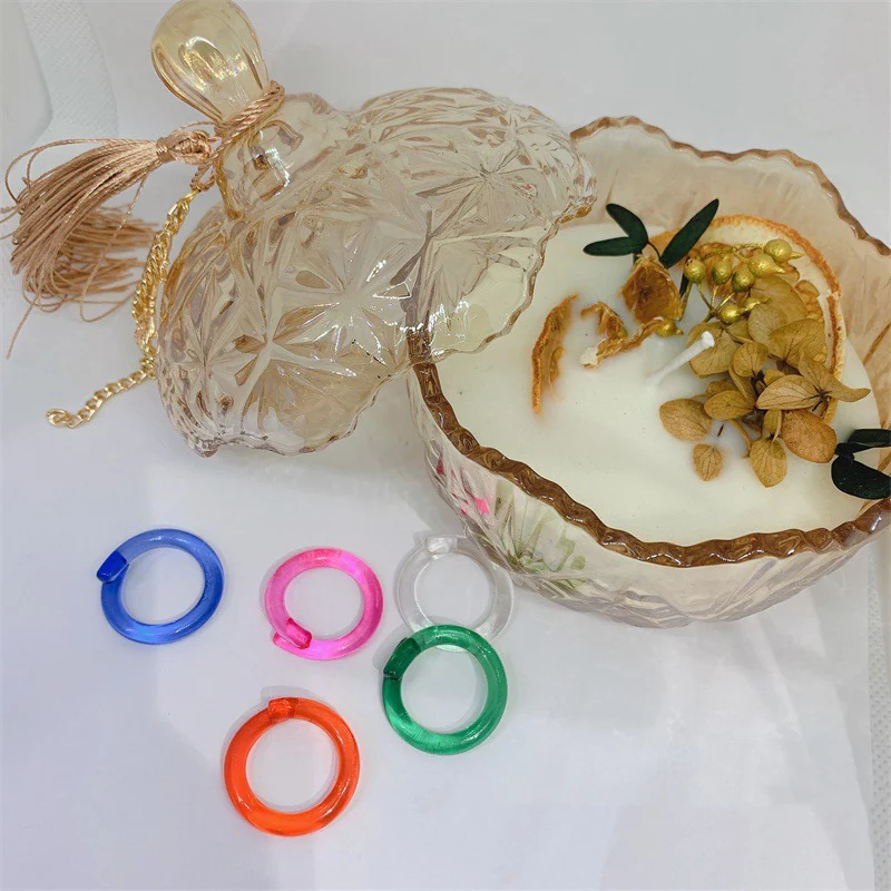 

2021 Sailing Jewelry Fashion Jewelry Transparent Minimalist Adjustable Resin Band Rings Retro Aesthetic Stackable Rings