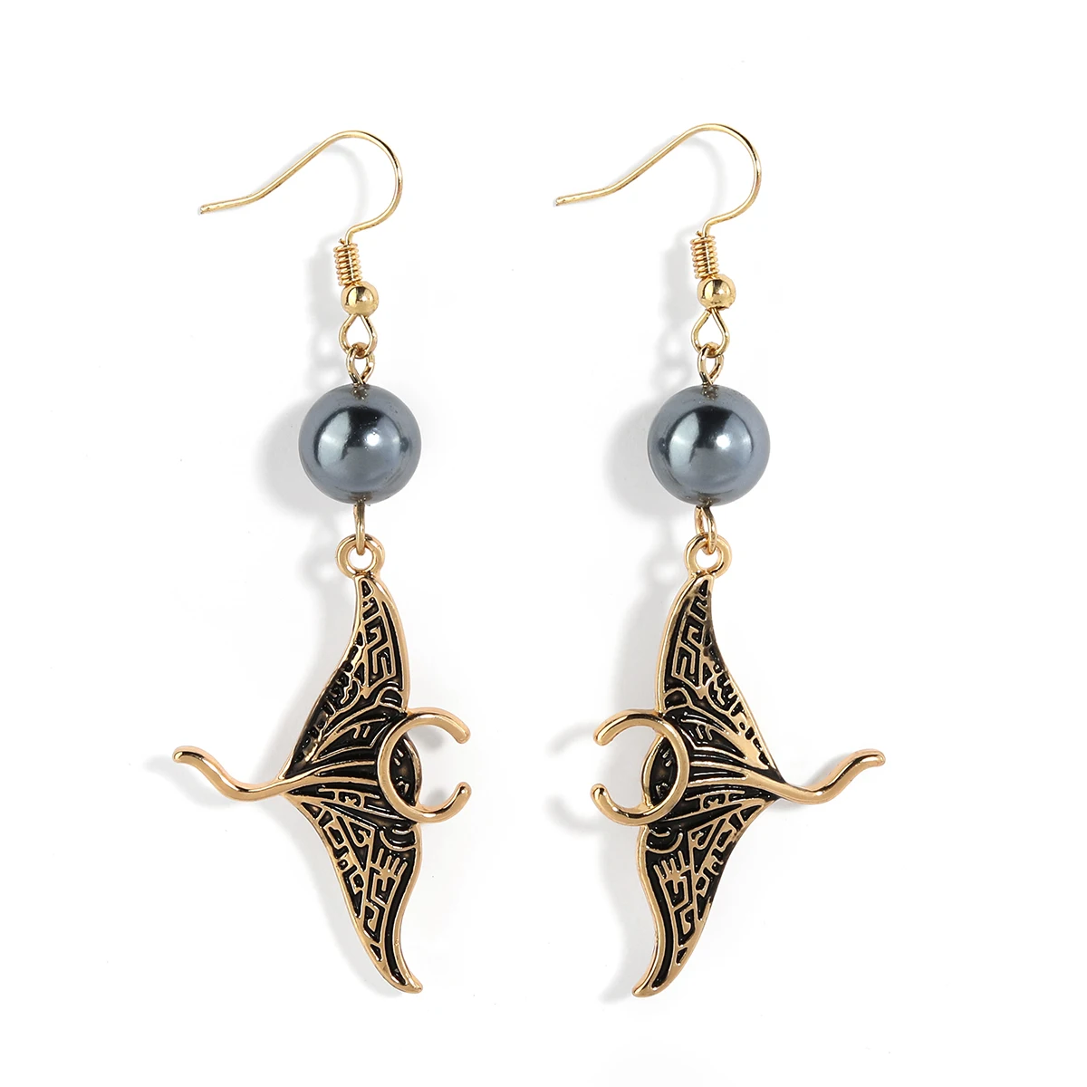 

New design samoan hawaiian black pearl luxury earrings 18k gold plated unique earrings for women 2023