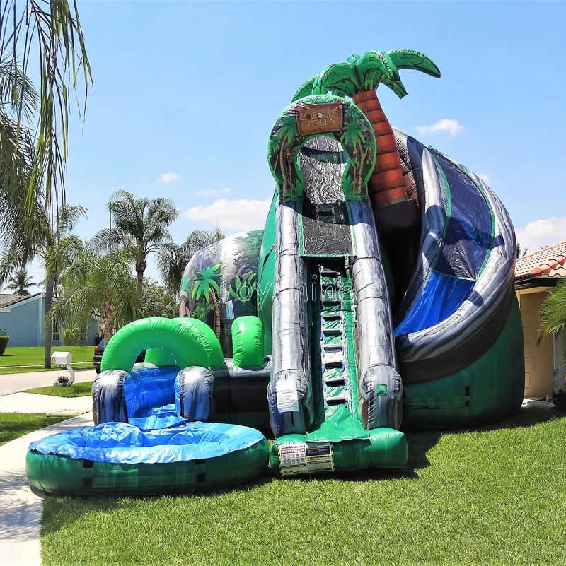 tropical marble inflatable water slide with blower