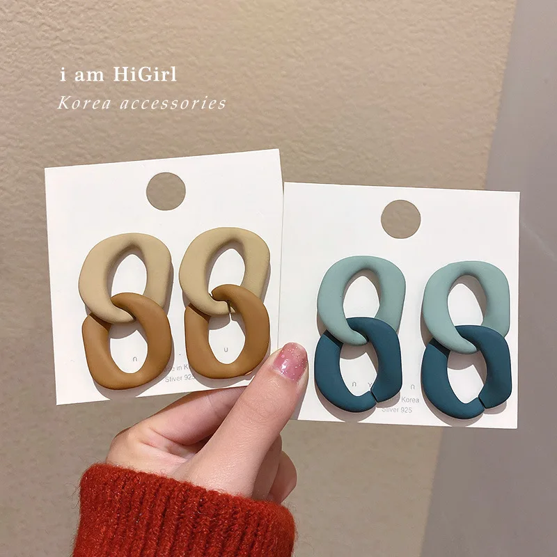 

fashion trendy chain blue cute resin earrings summer